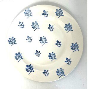 Busatti Ceramic Porcelain Plate White Blue Floral Hand-Painted 12" Made In Italy
